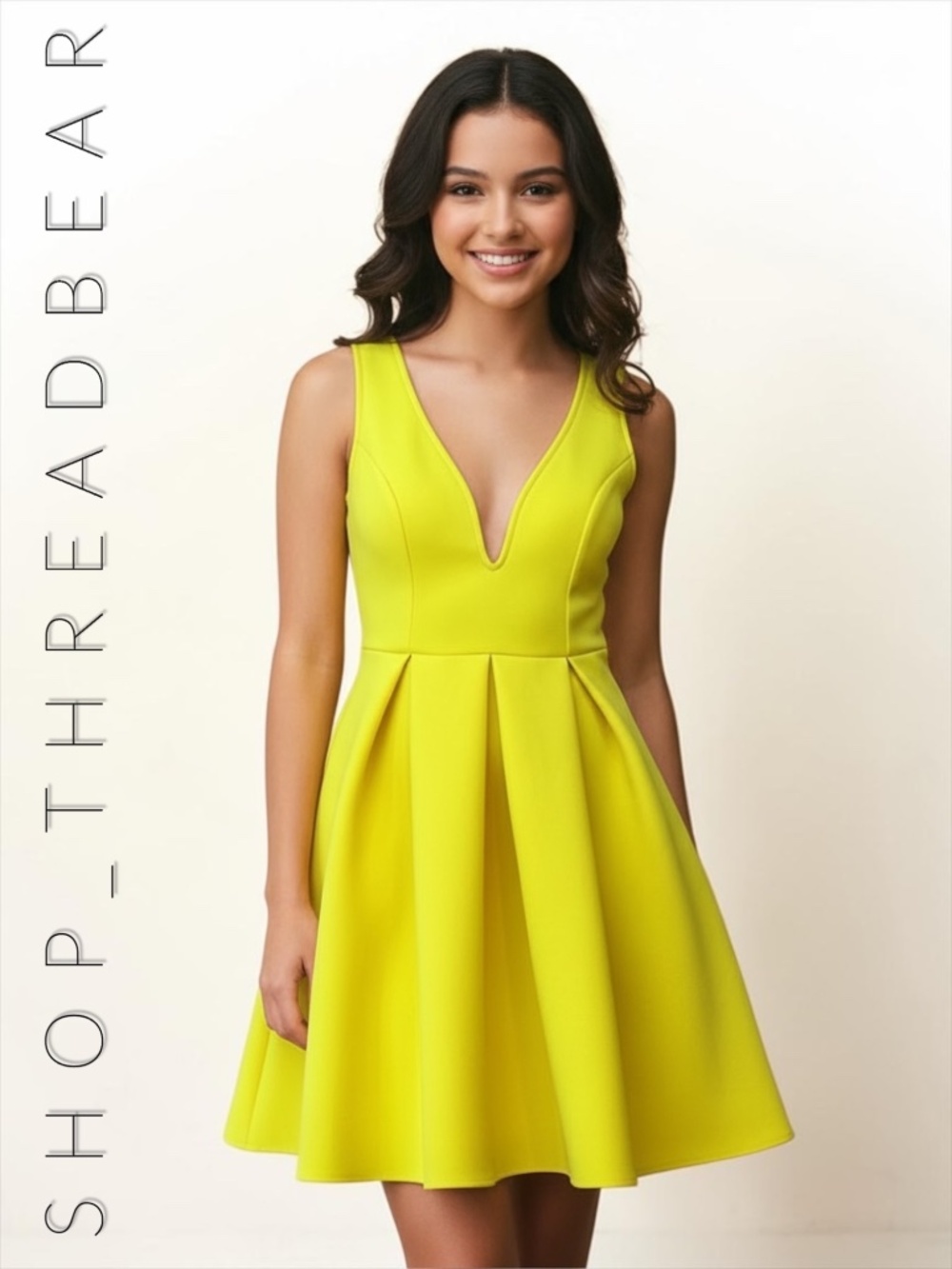 NWT [Symphony] Yellow Sleeveless Sweetheart Mini Cocktail Dance Dress | Small